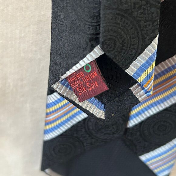 Polifroni Milano Silk Tie Men's Colors Blue Black Multi 100% Italian - Picture 11 of 11
